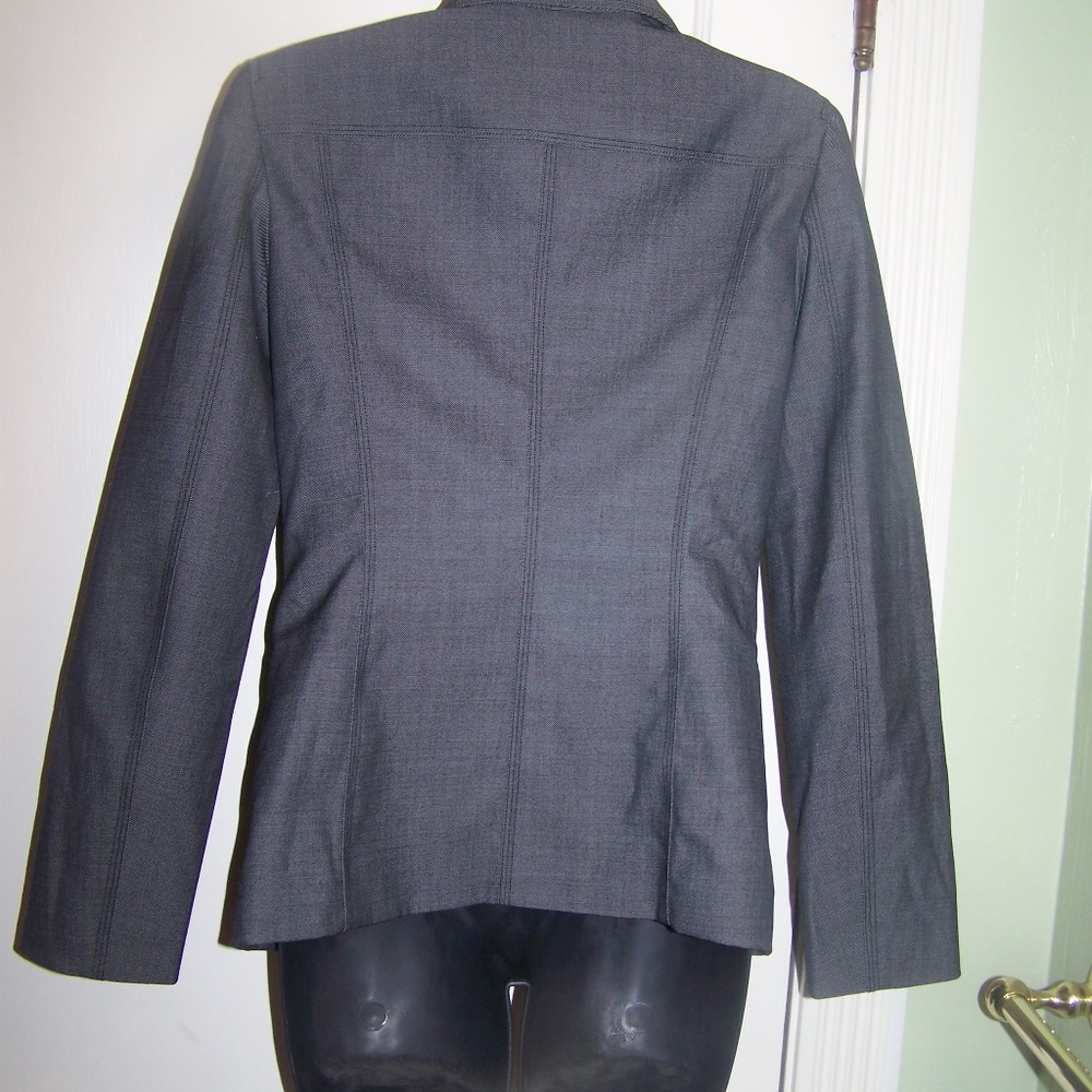 Express Womens Blazer Jacket Gray Stretch 3/4 Line - Picture 4 of 8